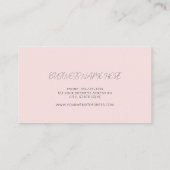Minimale roze en witte Logo Modern Visitekaartje (Achterkant)