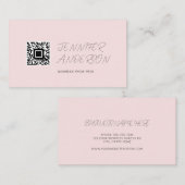 Minimale roze en witte Logo Modern Visitekaartje (Voorkant / Achterkant)