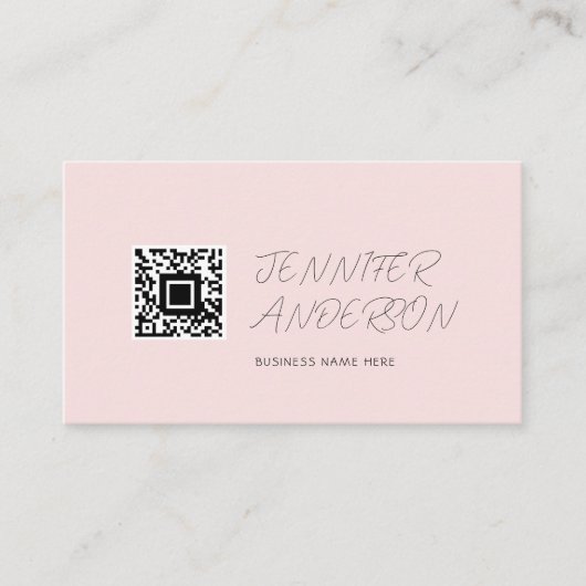 Minimale roze en witte Logo Modern Visitekaartje (Voorkant)