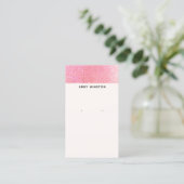 Minimale roze glitter Earring Holder Visitekaartje (Staand voorkant)