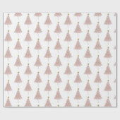 Minimale roze gouden kerstboom cadeaupapier (Vlak)