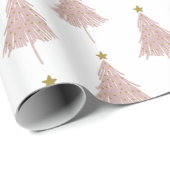 Minimale roze gouden kerstboom cadeaupapier (Rol Hoek)