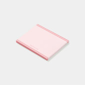 Minimale roze grenst vrouwelijk elegant post-it® notes (Schuin)