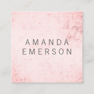 Minimale roze grunge vierkante visitekaartje