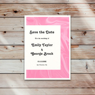 Minimale roze kalligrafie Kunstmatig Abstract huwe Save The Date