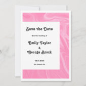 Minimale roze kalligrafie Kunstmatig Abstract huwe Save The Date (Voorkant)