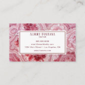 Minimale roze kristallijne geode visitekaartje (Achterkant)