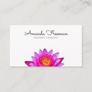 Minimale roze Lotus Bloem Massage Therapy Visitekaartje