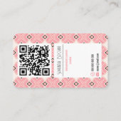 Minimale roze QR-code voor foto's Visitekaartje (Achterkant)