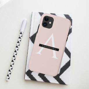 Minimale roze roze gepersonaliseerde naam iPhone 11 hoesje