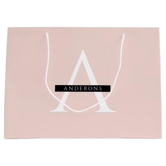 Minimale roze roze gepersonaliseerde naam groot cadeauzakje (Voorkant)