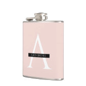 Minimale roze roze gepersonaliseerde naam heupfles (Links)