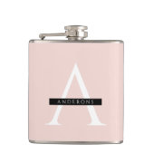 Minimale roze roze gepersonaliseerde naam heupfles (Voorkant)