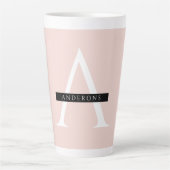 Minimale roze roze gepersonaliseerde naam latte mok (Voorkant)