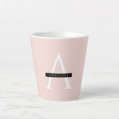 Minimale roze roze gepersonaliseerde naam latte mok (Voorkant)