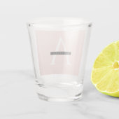 Minimale roze roze gepersonaliseerde naam shot glas (Achterkant)