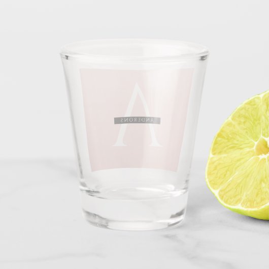 Minimale roze roze gepersonaliseerde naam shot glas (Achterkant)