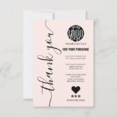 Minimale roze tekenvolgorde Hartelijk dank Bedankkaart (Voorkant)