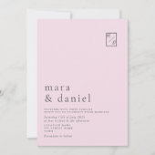 Minimale Roze Trouw Uitnodiging (Voorkant)