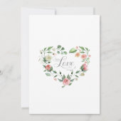 Minimale roze Waterverf Rose Bouquet Aankondiging (Achterkant)