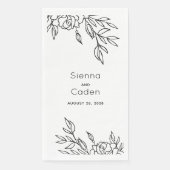 Minimale Rozen lijn trekken bruiloft Servet (Voorkant)