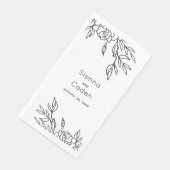 Minimale Rozen lijn trekken bruiloft Servet (Hoek)