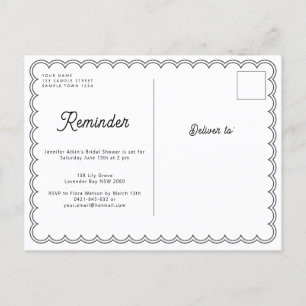 Minimale RSVP-herinneringskaart met scalloped Briefkaart