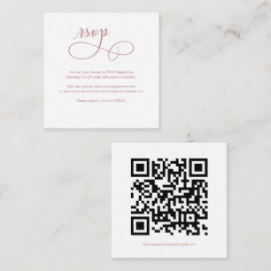 Minimale RSVP-Kaart met QR-code voor budgetscript Informatiekaartje