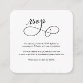 Minimale RSVP-Kaart met QR-code voor budgetscript Informatiekaartje (Voorkant)