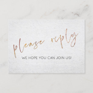 Minimale RSVP-maaltijden voor zwart en wit goudtyp Kaart