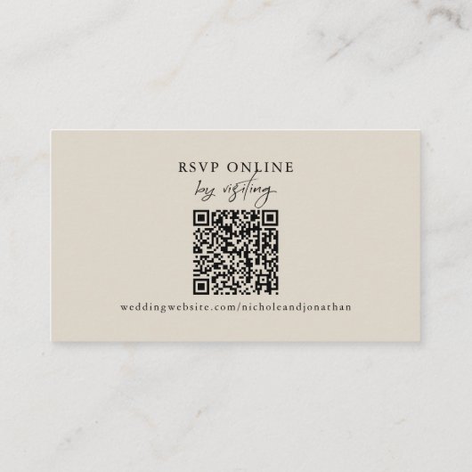 Minimale RSVP QR-code Informatiekaartje (Achterkant)