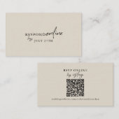 Minimale RSVP QR-code Informatiekaartje (Voorkant / Achterkant)