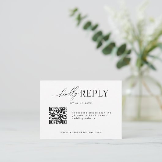 Minimale RSVP-streepjescodeset voor website Informatiekaartje (Staand voorkant)