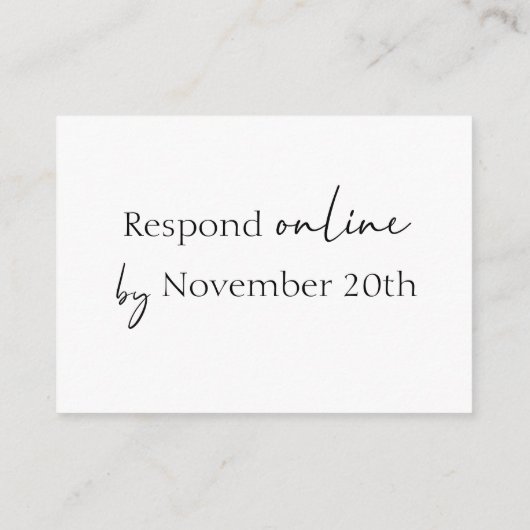 Minimale RSVP-streepjescodeset voor website Informatiekaartje (Achterkant)