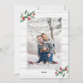 Minimale Rustic 4-FOTO-kerstgroet Feestdagenkaart (Achterkant)