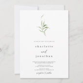 Minimale Rustic Greenery Wedding Kaart (Voorkant)