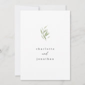 Minimale Rustic Greenery Wedding Kaart (Achterkant)
