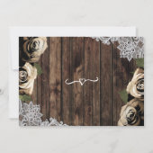 Minimale Rustic Wood Gold Rozen Foto opslaan Datum Kaart (Achterkant)