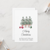 Minimale rustieke kerstbomen vakantie Kaart (Voorkant / Achterkant in situ)