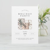 Minimale rustieke kerstcadeaus Holiday Party Kaart (Staand voorkant)