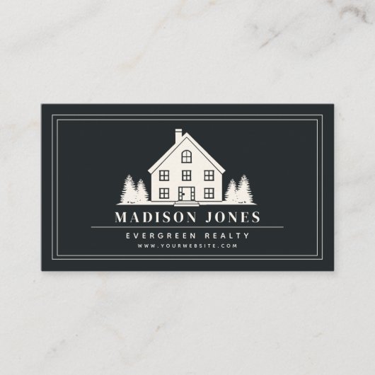 Minimale rustieke makelaar huis foto visitekaartje (Voorkant)
