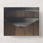 Minimale Rustische landelijke Barrel-bruiloft All In One Uitnodiging (Achterkant)