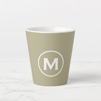 Minimale Sage Green Classic Monogram Latte Mok