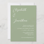 Minimale Sage Green Engagement Party Kaart (Voorkant)