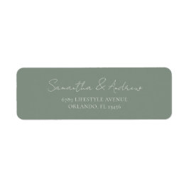 Minimale Sage Green Retour Adres Trouwen Etiket
