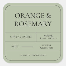 Minimale Sage Groene Kaars Verpakking Label