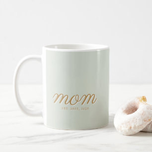 Minimale Sagegroene Script & Gouden Moeder Gevesti Koffiemok