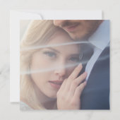 Minimale saliegroene script foto bruiloft save the date (Achterkant)