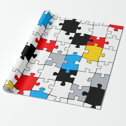 Minimale samenstelling Stijl Puzzle-kleur Cadeaupapier (Uitgerold)