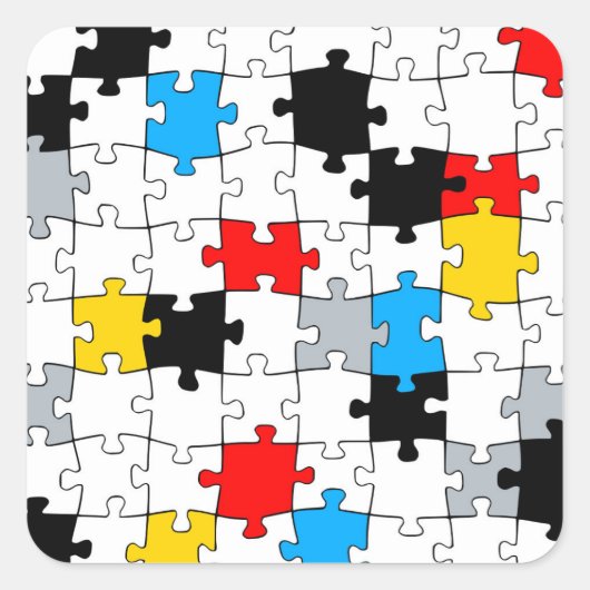 Minimale samenstelling Stijl Puzzle-kleur Vierkante Sticker (Voorkant)